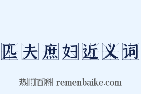 匹夫庶妇近义词是什么意思的图片